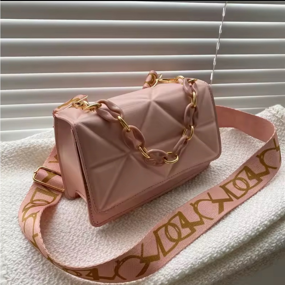 SHEIN Pink Geometric Crossbody Bag